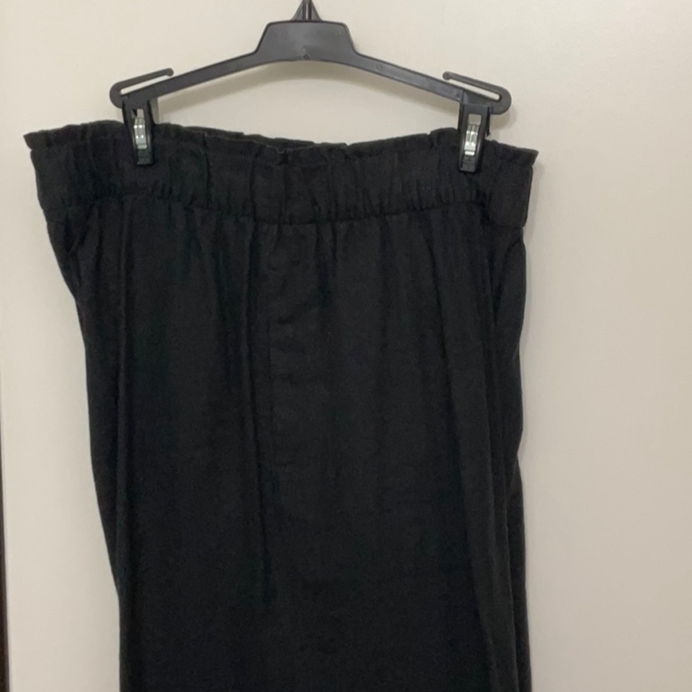 Marks & Spencer Wide Leg Linen Pants - Black